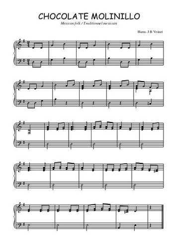 Téléchargez l'arrangement pour piano de la partition de Chocolate, molinillo en PDF